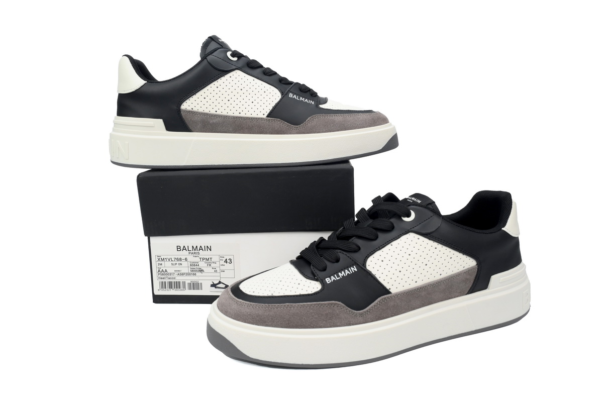 Balmain B-Court Low-Top Black  Brown