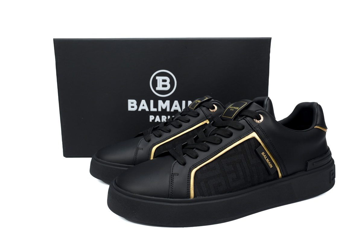 Balmain B-Court Low-Top Black Gold