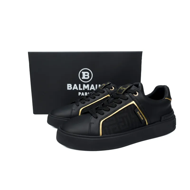 Balmain B-Court Low-Top Black Gold