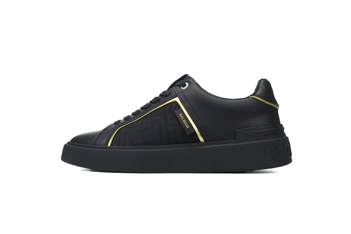 Balmain B-Court Low-Top Black Gold