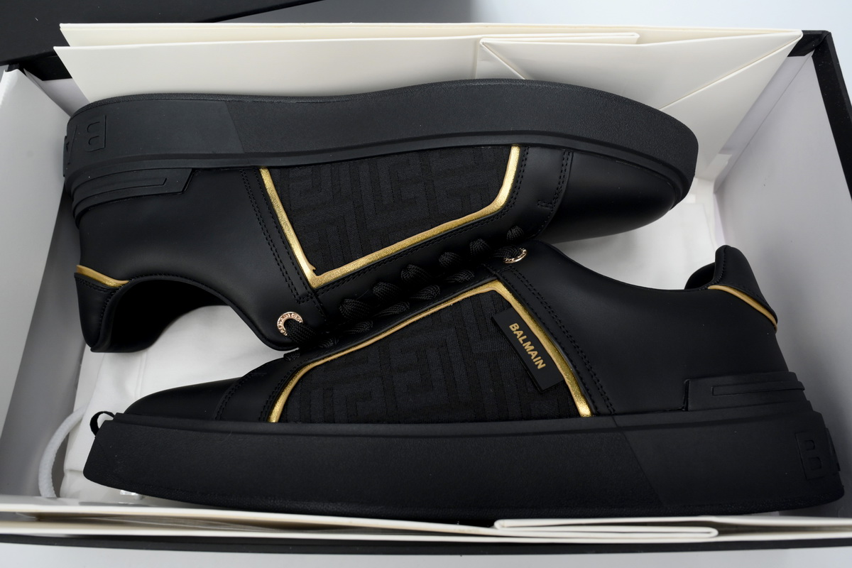 Balmain B-Court Low-Top Black Gold