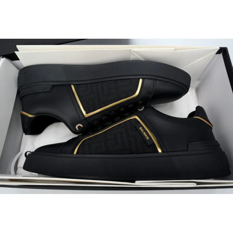 Balmain B-Court Low-Top Black Gold