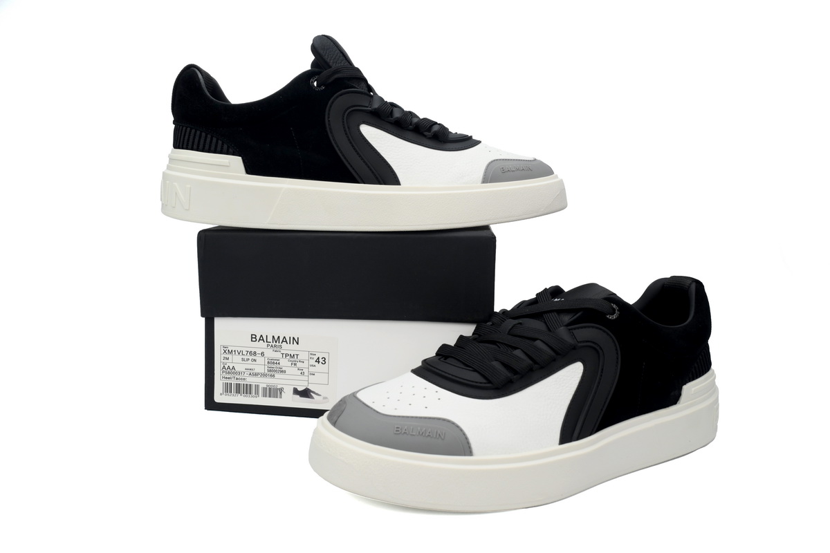 Balmain B-Court Low-Top Black White