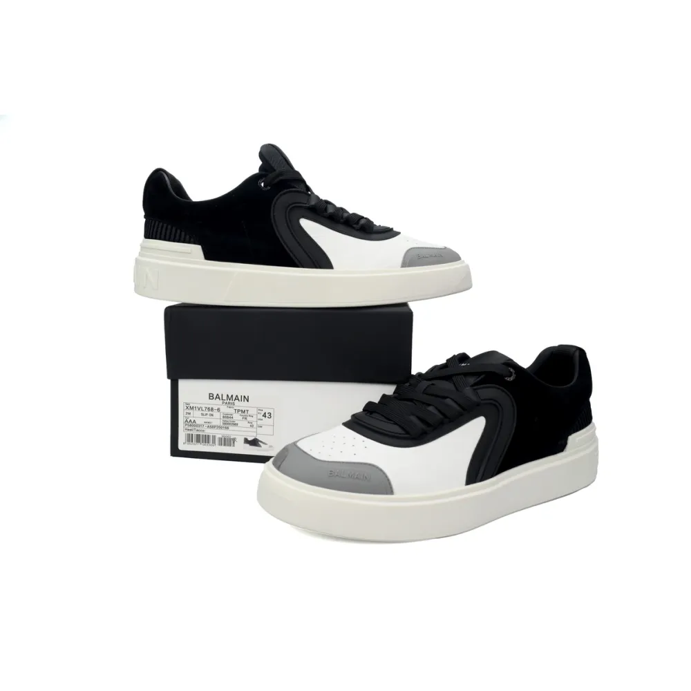 Balmain B-Court Low-Top Black White