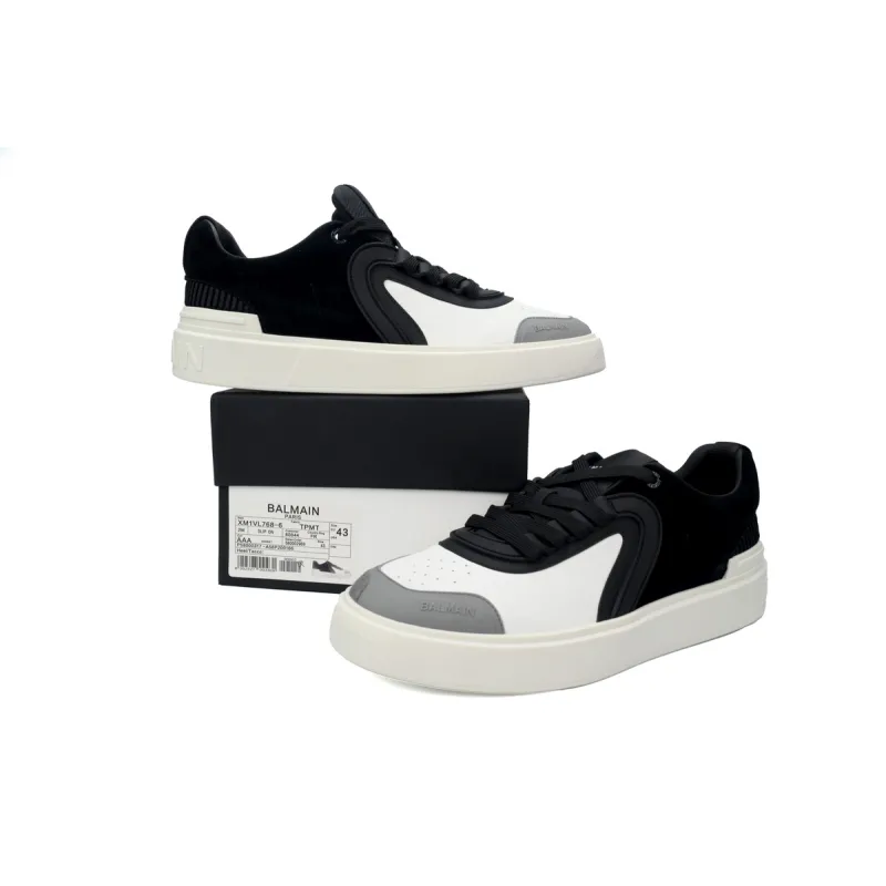 Balmain B-Court Low-Top Black White
