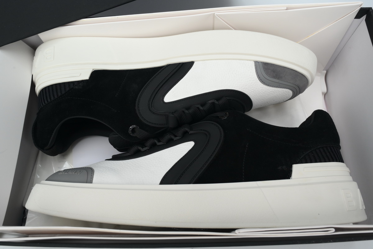 Balmain B-Court Low-Top Black White