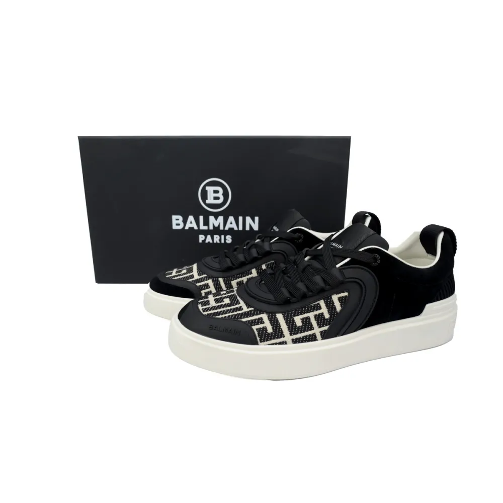 Balmain B-Court Low-Top Pattern Black White