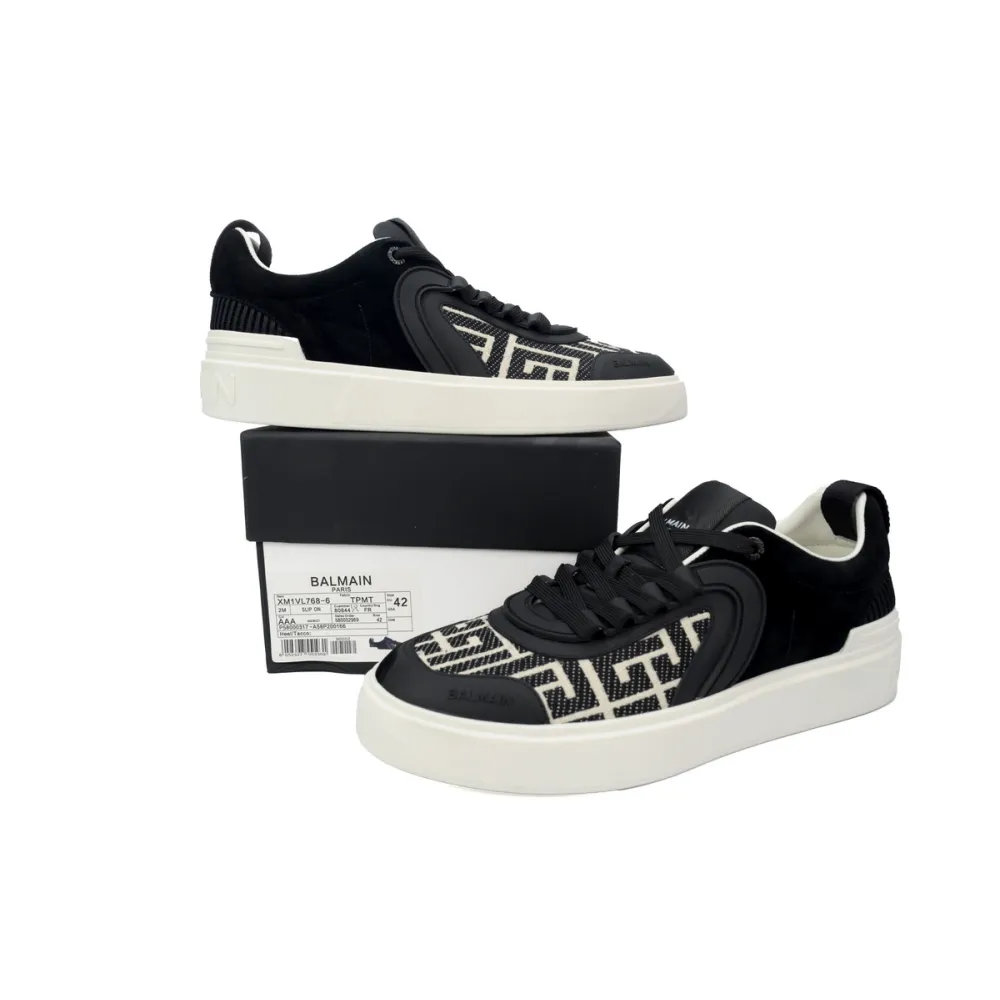 Balmain B-Court Low-Top Pattern Black White