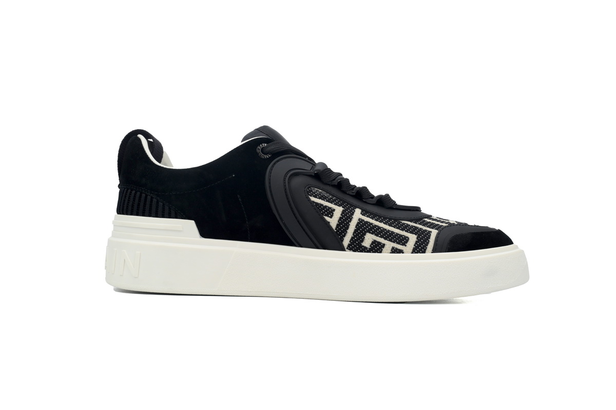 Balmain B-Court Low-Top Pattern Black White