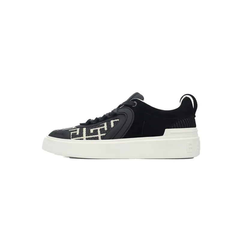 Balmain B-Court Low-Top Pattern Black White