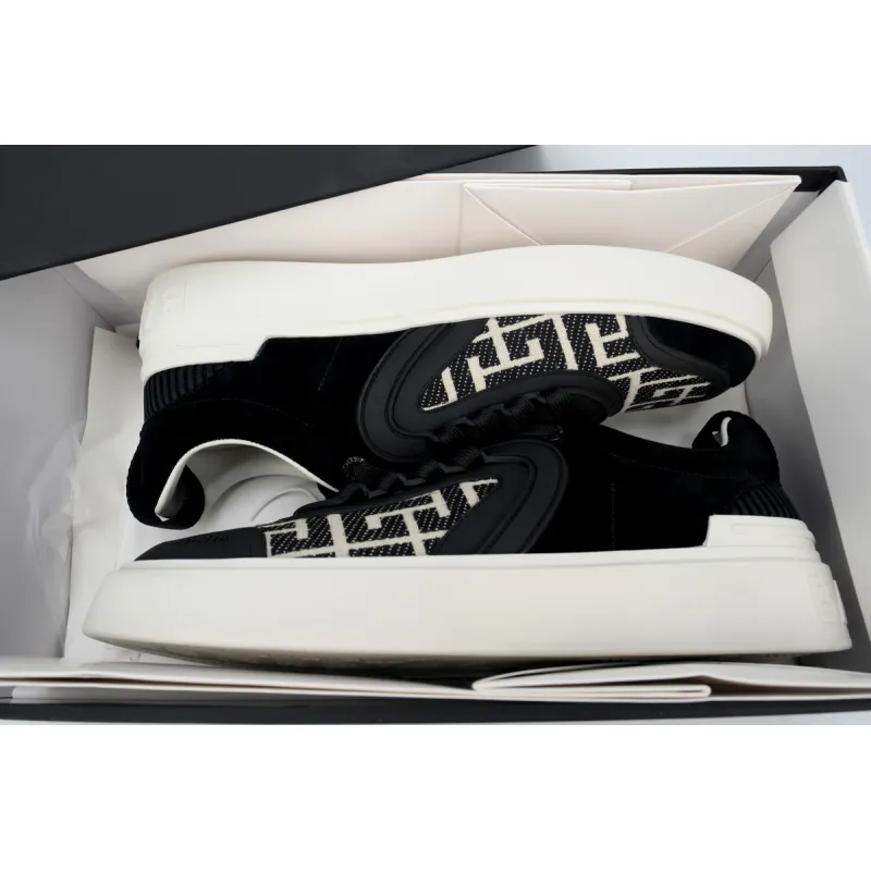 Balmain B-Court Low-Top Pattern Black White