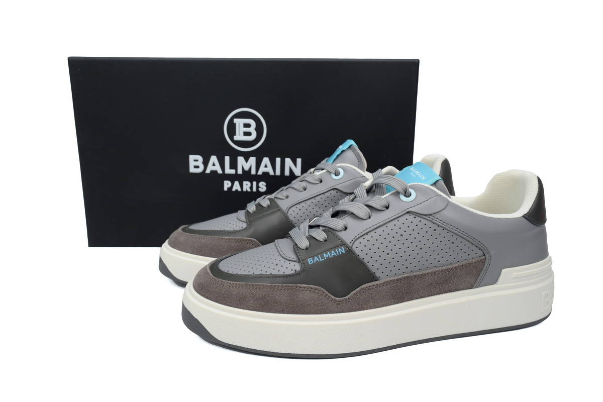 Balmain B-Court Low-Top Gray Brown