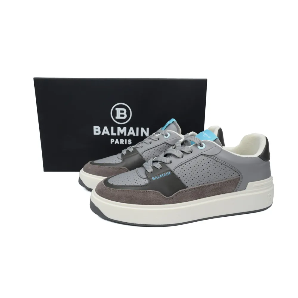 Balmain B-Court Low-Top Gray Brown