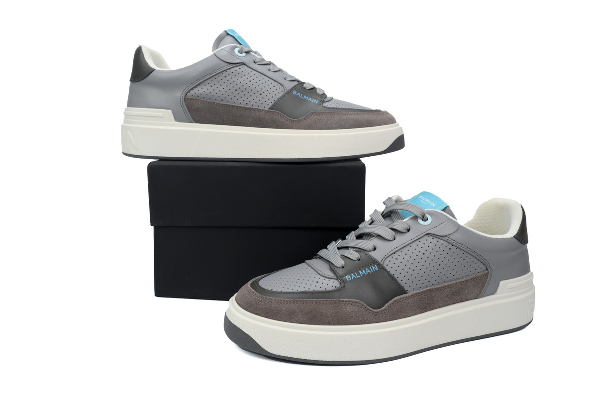 Balmain B-Court Low-Top Gray Brown