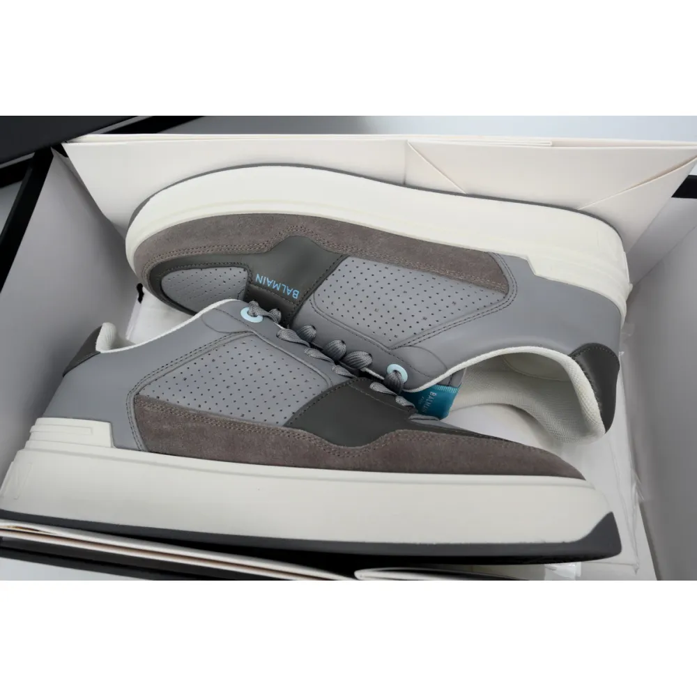 Balmain B-Court Low-Top Gray Brown