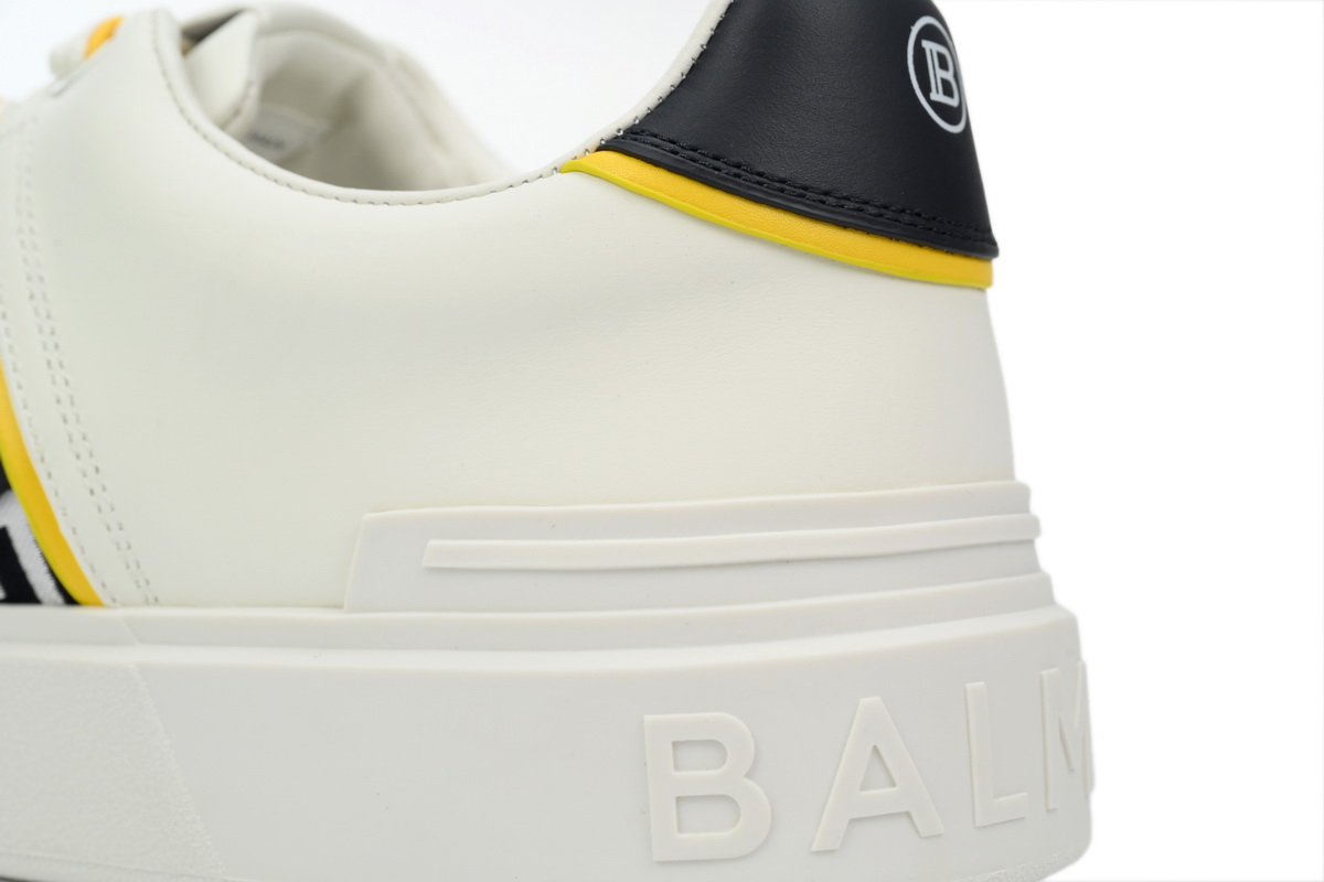 Balmain B-Court Low-Top Pattern White Yellow