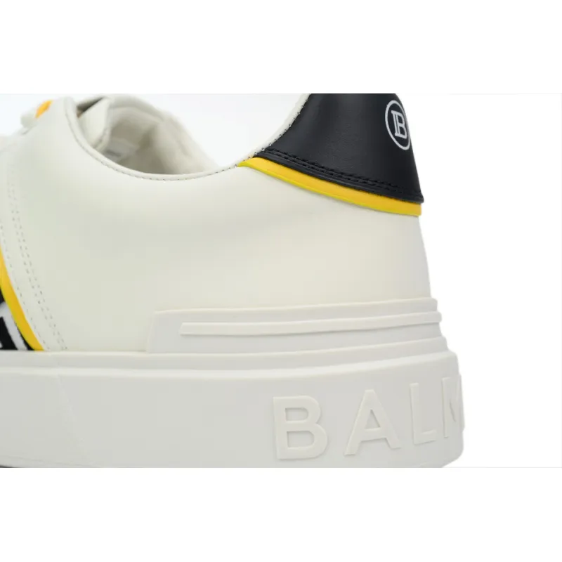 Balmain B-Court Low-Top Pattern White Yellow