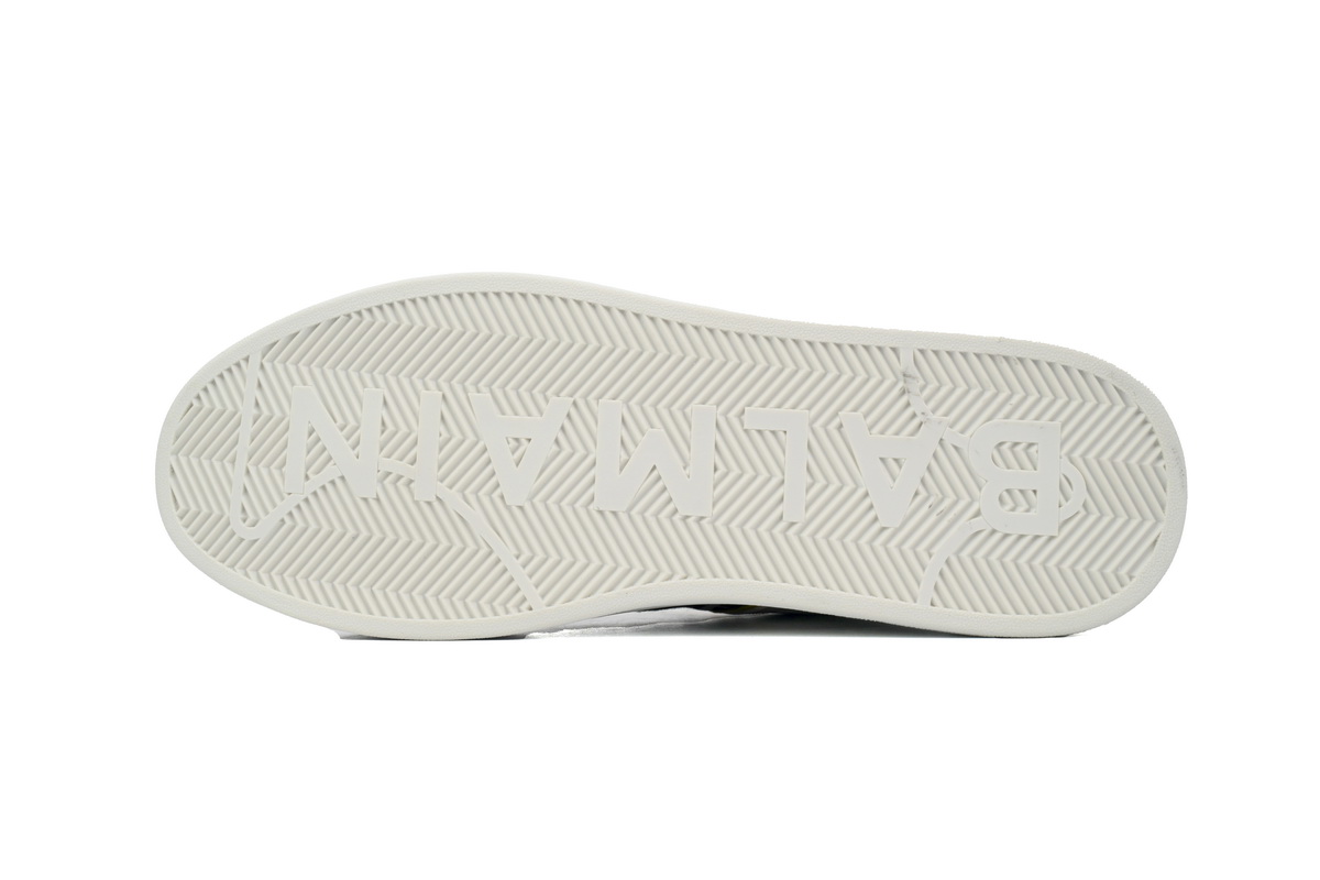 Balmain B-Court Low-Top Pattern White Yellow