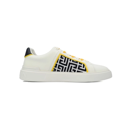 Balmain B-Court Low-Top Pattern White Yellow 02
