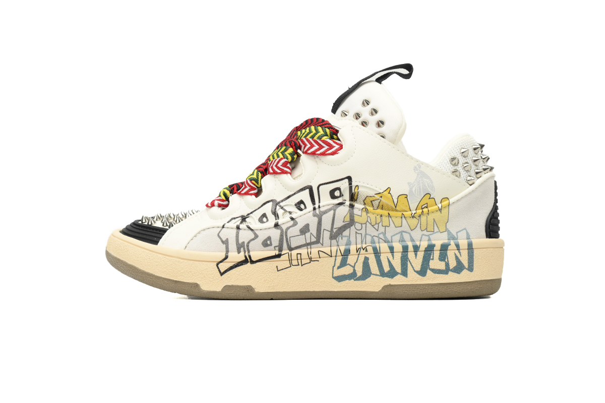 Lanvin Curb Sneaker Graffiti FM-SKRK11-STUD-P22-00M2