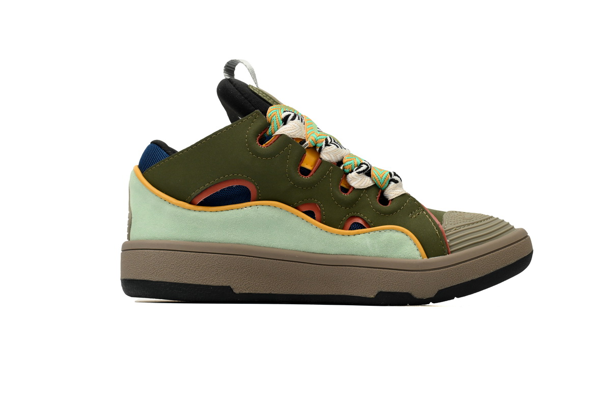 Lanvin Curb Sneaker Ladies Brown Green