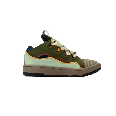 Lanvin Curb Sneaker Ladies Brown Green 02