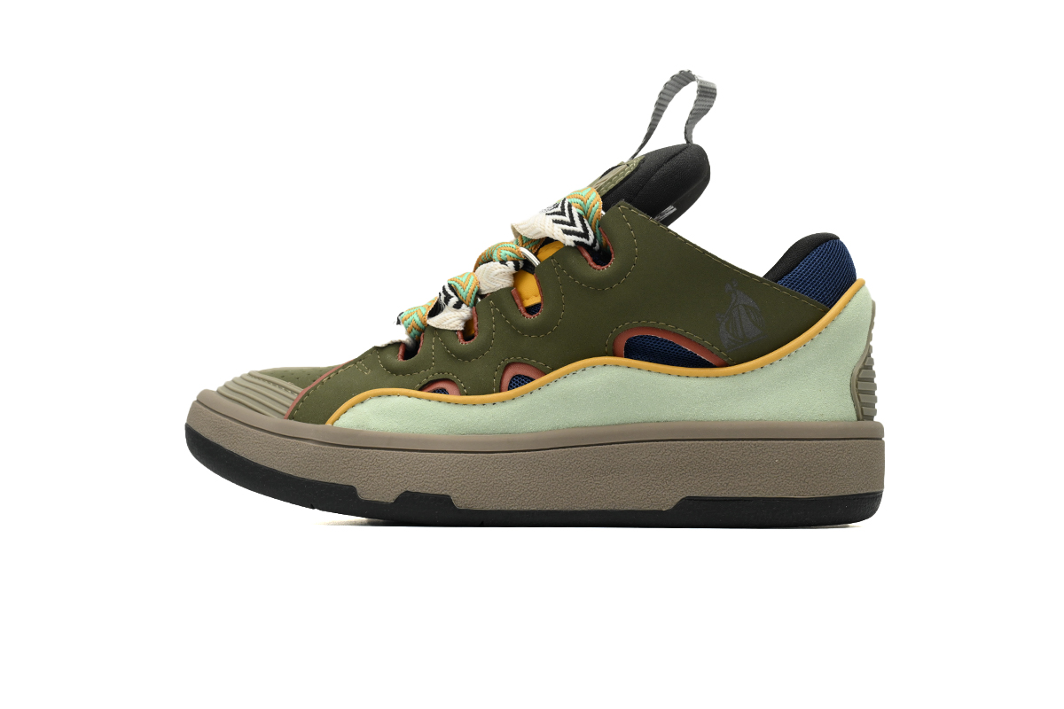 Lanvin Curb Sneaker Ladies Brown Green