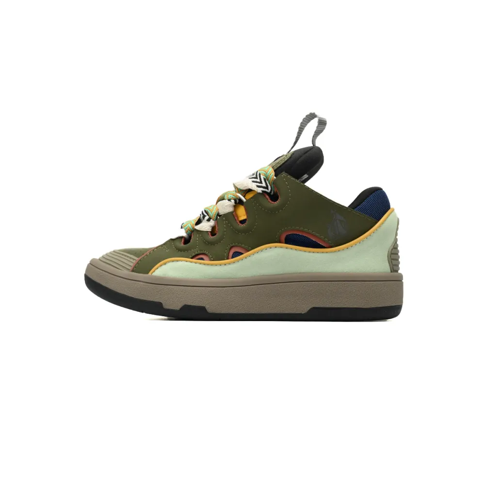 Lanvin Curb Sneaker Ladies Brown Green