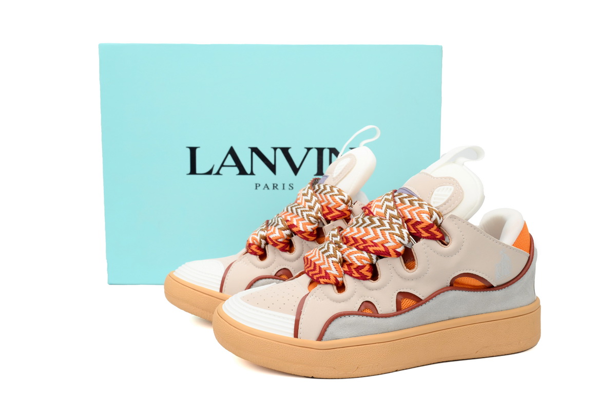 Lanvin Curb Sneaker White Gray Powder