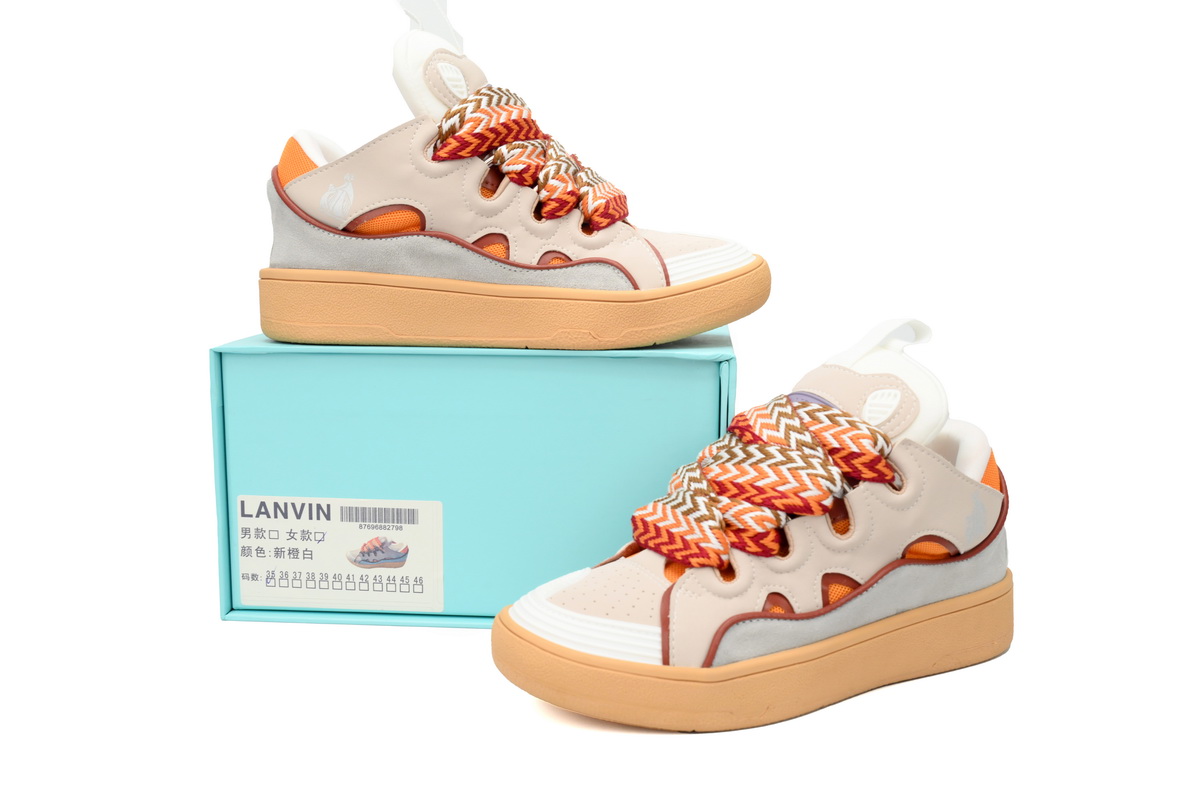 Lanvin Curb Sneaker White Gray Powder