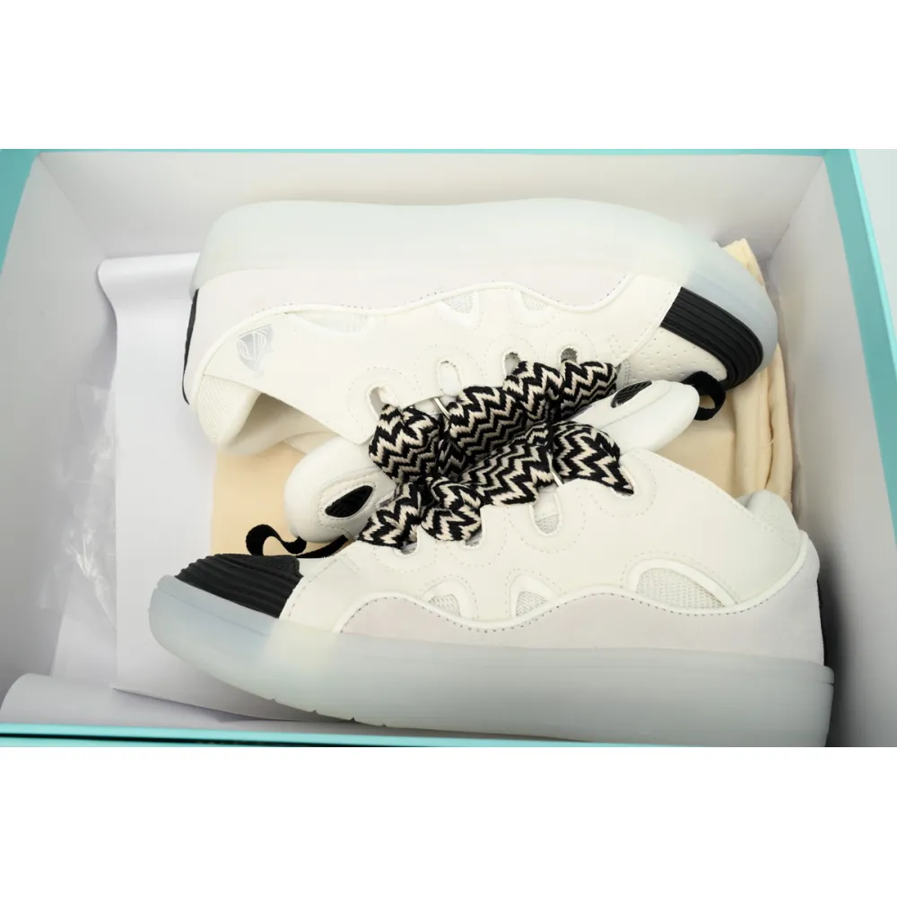 Lanvin Leather Curb Sneaker White FMSKRK11TRFFH2200