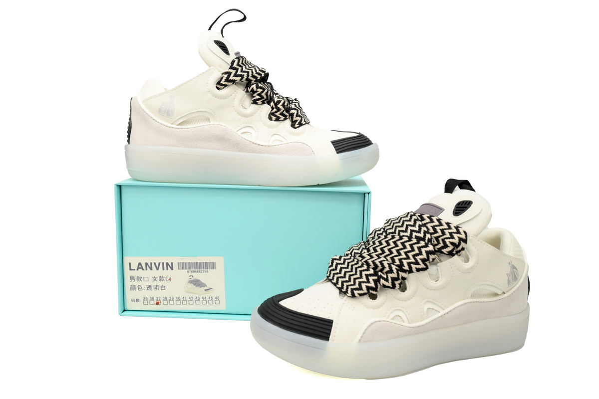 Lanvin Leather Curb Sneaker White FMSKRK11TRFFH2200