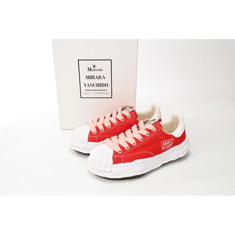 Maison Mihara Yasuhiro Blakey OG Sole Canvas Low Red A08FW735
