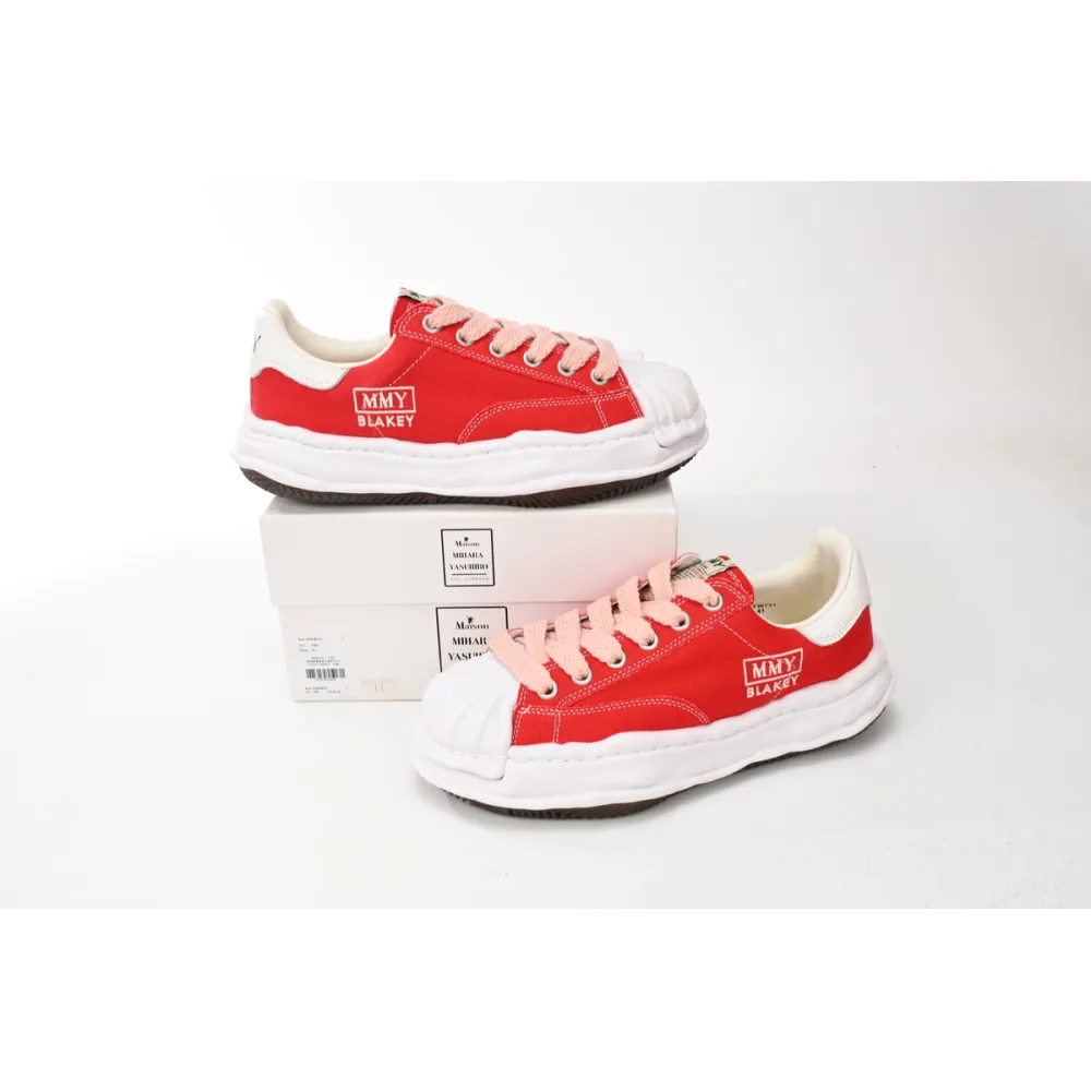Maison Mihara Yasuhiro Blakey OG Sole Canvas Low Red A08FW735