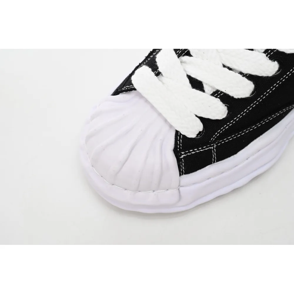 Maison Mihara Yasuhiro Blakey OG Sole Embossed Leather Low Black A11FW717-BLK