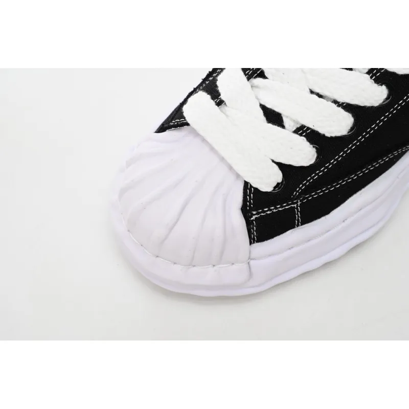 Maison Mihara Yasuhiro Blakey OG Sole Embossed Leather Low Black A11FW717-BLK