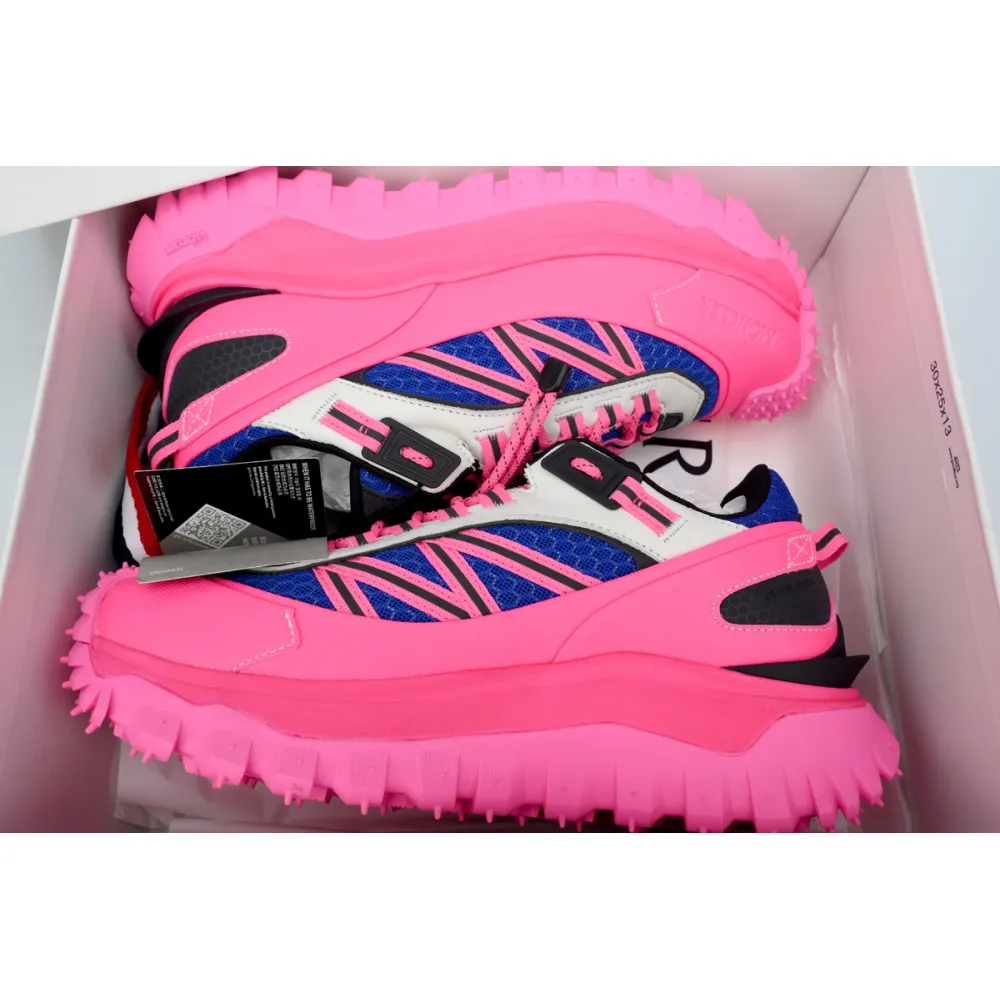 Moncler Trailgrip Leather Black Blue Pink  4M00010 M2670 