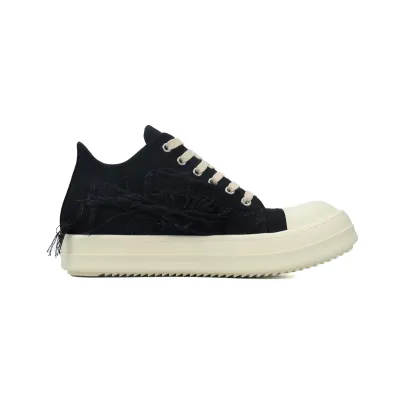Rick Owens DRKSHDW Fogachine Slashed Stretch Denim Low Black Milk  DU01B7802 SBSLH 911 02