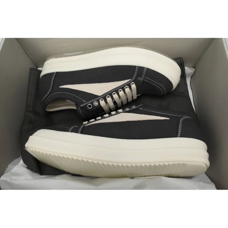 Rick Owens DRKSHDW Vintage Sneaks Canvas Black Milk DU02C5803-DO-911