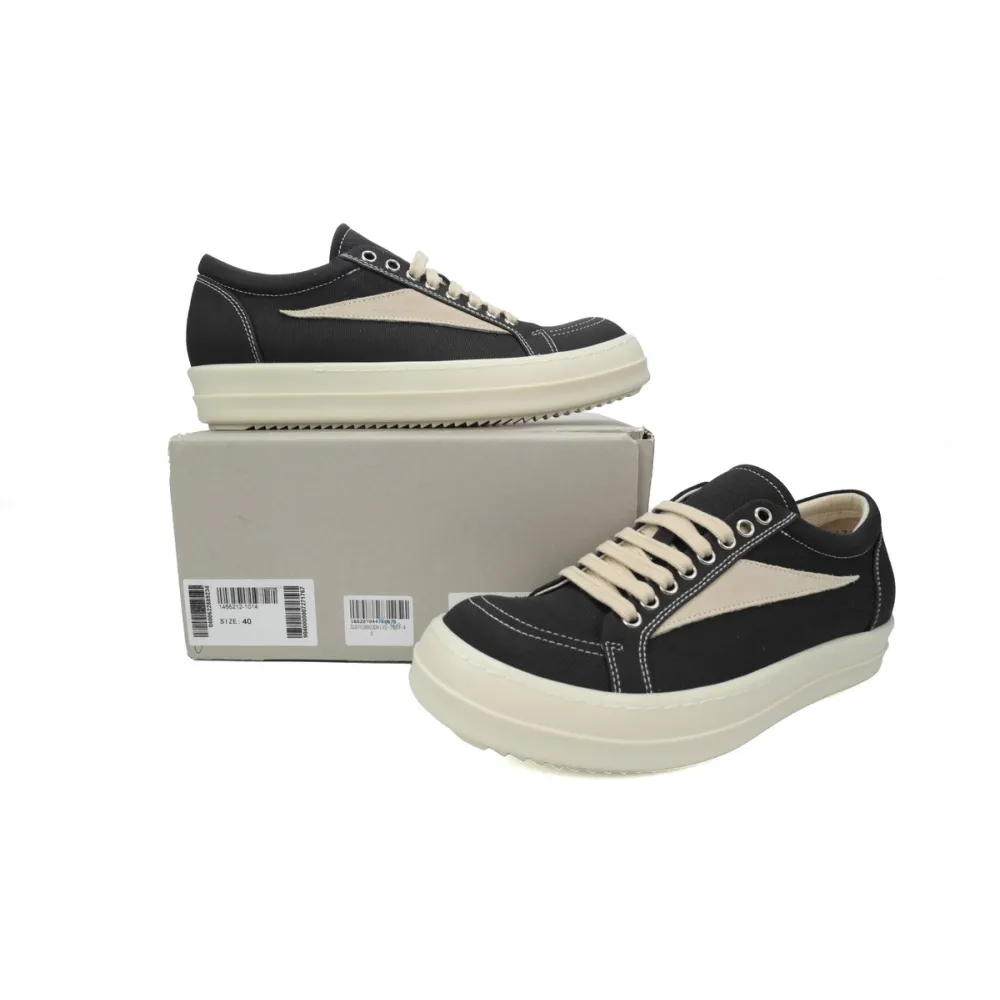 Rick Owens DRKSHDW Vintage Sneaks Canvas Black Milk DU02C5803-DO-911