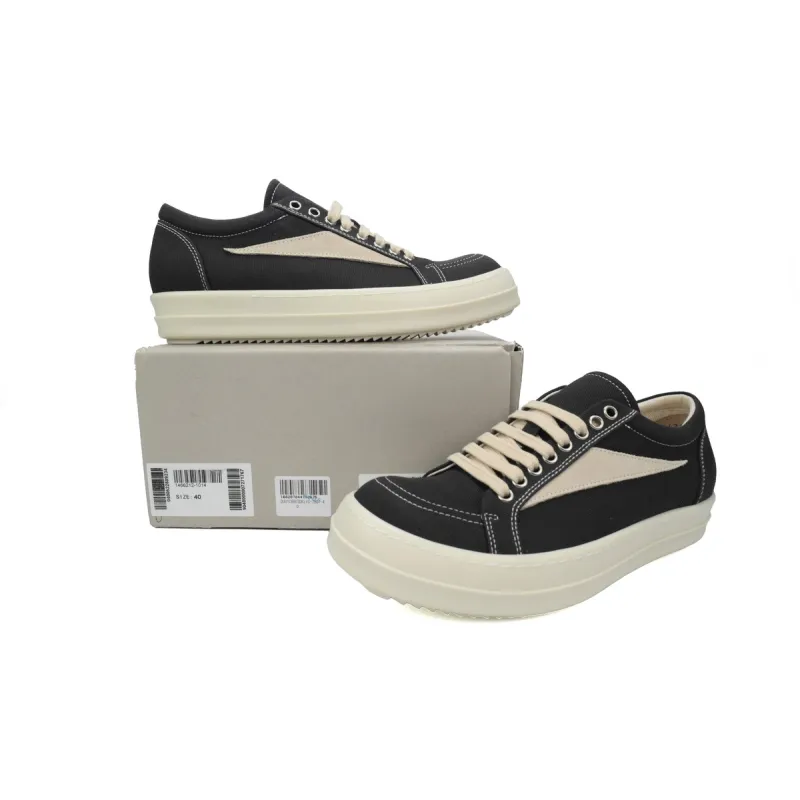 Rick Owens DRKSHDW Vintage Sneaks Canvas Black Milk DU02C5803-DO-911