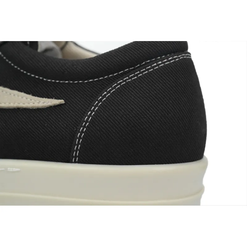 Rick Owens DRKSHDW Vintage Sneaks Canvas Black Milk DU02C5803-DO-911