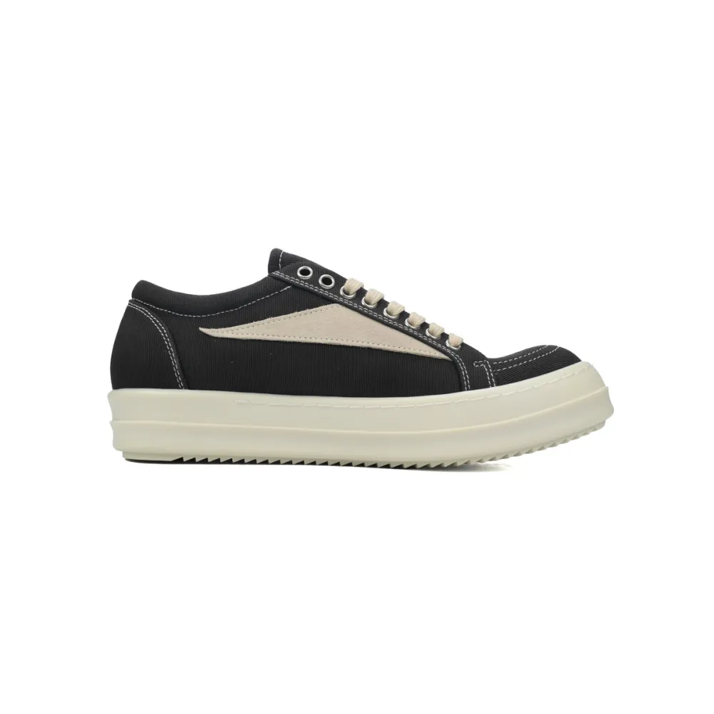 Rick Owens DRKSHDW Vintage Sneaks Canvas Black Milk DU02C5803-DO-911