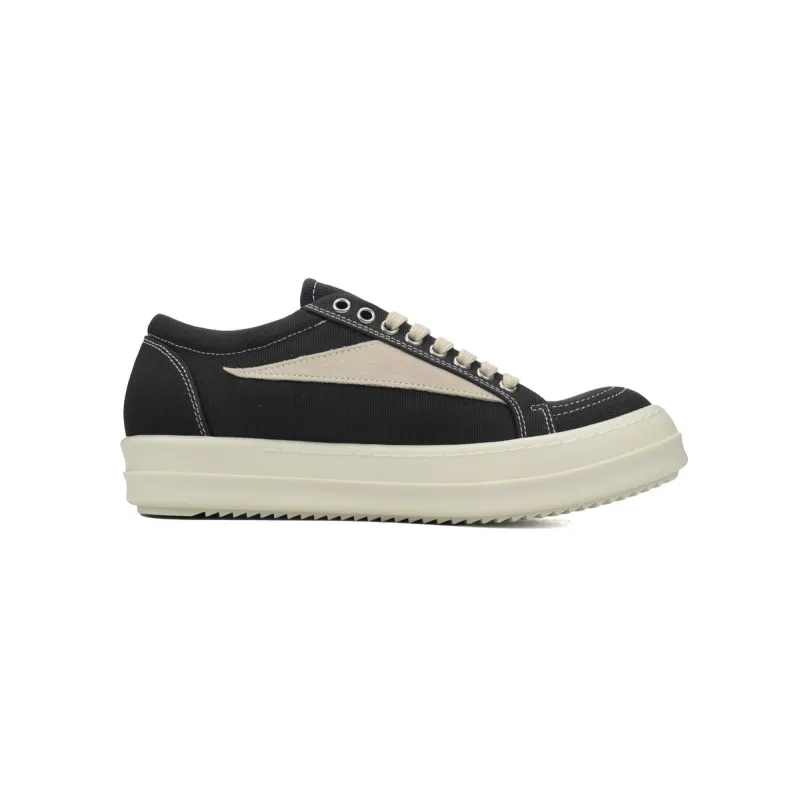 Rick Owens DRKSHDW Vintage Sneaks Canvas Black Milk DU02C5803-DO-911