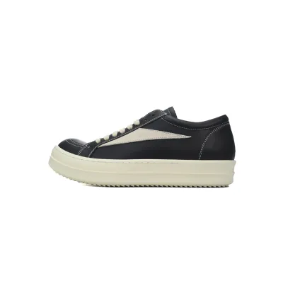 Rick Owens EDFU Vintage Sneaks Leather Black Milk White  RP01C5888LPOLVS-911 01