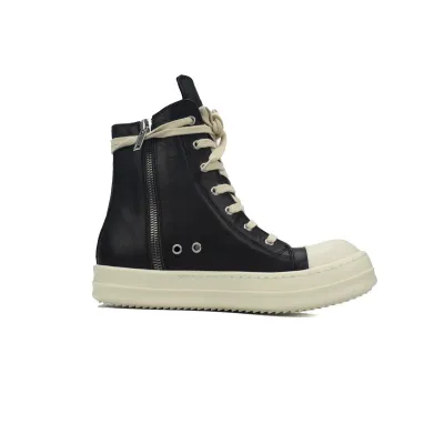 Rick Owens Ramones Leather High Top Black Cream  RU01B1890 02