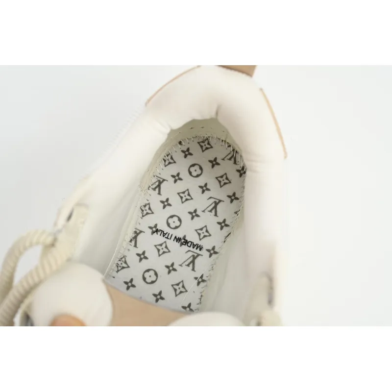  Louis Vuitton Leather lace up Fashionable Board Shoes Grey 51BCOLRB