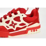  Louis Vuitton Leather lace up Fashionable Board Shoes Red 51BCOLRB