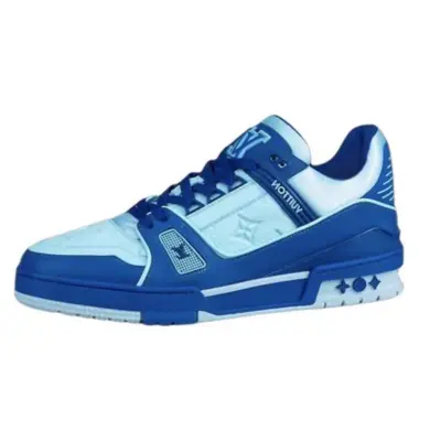  Louis Vuitton Trainer White Blue 01