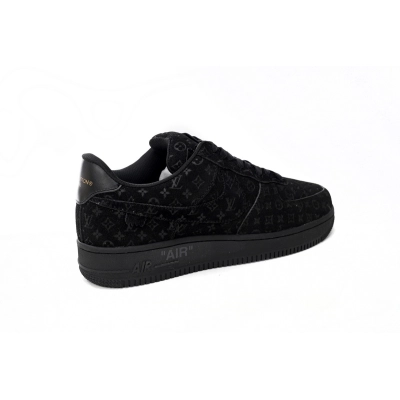  Louis Vuitton x Nike Air Force 1 All Black  1A9VD7 02
